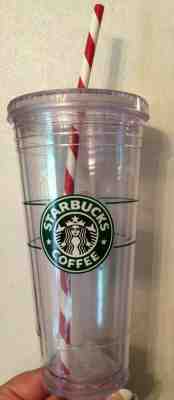 Starbucks Double Wall Insulated Cold Cup with Red/White Straw  New - Sold on eBay Dec, 26th 2019 for $18.95
