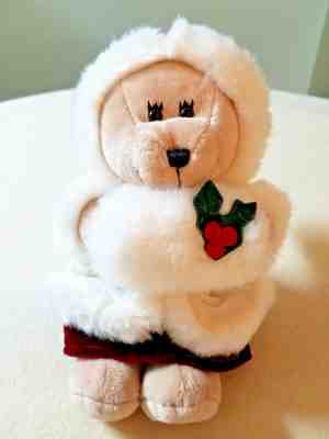 Starbucks Winter Bearista Bear 2004 37th Ed White Fur Trimmed Coat & Muff 10.5" - Sold on eBay Dec, 26th 2019 for $18.00