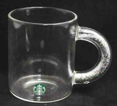 Starbucks 2019 Clear Glass Silver Glitter Handle Coffee Tea Mug Cup 12 oz - Sold on eBay Dec, 26th 2019 for $39.95
