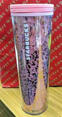 NEW 16 oz (Grande) Starbucks pink/gold metallic tumbler w/slide sip spout - Sold on eBay Dec, 26th 2019 for $19.99