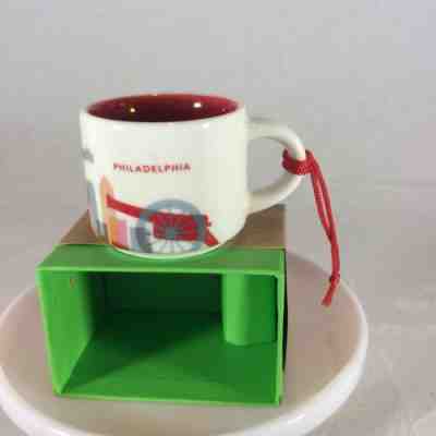 Starbucks 2oz Espresso  Philadelphia YAH You Are Here Ornament NIB - Sold on eBay Dec, 26th 2019 for $18.88