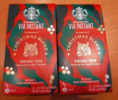 Starbucks Via Christmas Blend 2019 Coffee - 2 Boxes - Sold on eBay Dec, 26th 2019 for $25.99