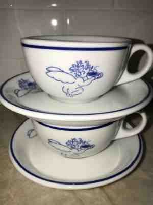 Starbucks Angel Coffee Tea Cup & Saucer Set 1994 Blue Cherub Rosanna Imports - Sold on eBay Dec, 26th 2019 for $18.00
