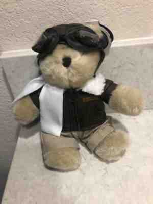 STARBUCKS 2004 BEARISTA 10" PLUSH AVIATOR BEAR with Fighter Pilot Jacket A14 - Sold on eBay Dec, 26th 2019 for $15.95