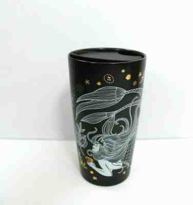 New Starbucks 2019 Holiday Black Gold Siren Mermaid Tumbler Ceramic Mug - Sold on eBay Dec, 26th 2019 for $34.99