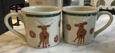  Set of 2 Starbucks Barista Christmas Mugs Reindeer Hartstone - Sold on eBay Dec, 26th 2019 for $35.00