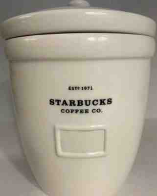 2002 Starbucks Coffee Co. Barista Abbey White Ceramic Canister Cookie Jar 64 oz - Sold on eBay Dec, 26th 2019 for $18.00