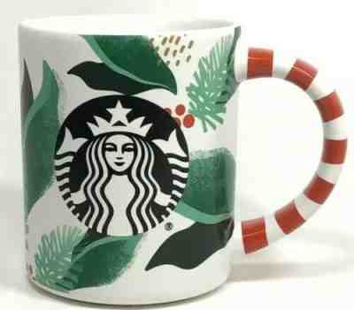 Starbucks Coffee Cup Mug 12oz Limited Edition Holiday 2019 Holly Candy Cane - Sold on eBay Dec, 26th 2019 for $24.99