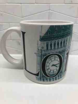 2002 Starbucks LONDON Mug, City Series Big Ben Tower Clock White/Green 20 oz - Sold on eBay Dec, 26th 2019 for $17.99