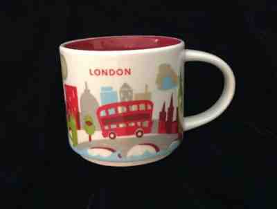 Starbucks London YAH England Mug Tower Bus Big Ben Thames City You Are Here New