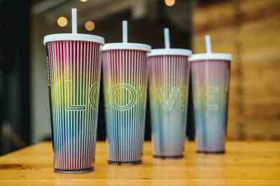Starbucks Summer Cold Cup Love Pride Stripe Rainbow Cup Tumbler , 24 oz  - Sold on eBay Dec, 26th 2019 for $29.95