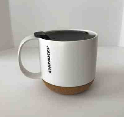 STARBUCKS White Ceramic Coffee Mug With Cork Bottom 2013 12oz - Sold on eBay Dec, 26th 2019 for $24.99