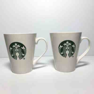 Set of 2 Starbucks Coffee Mug 2016 Classic White Green Mermaid Logo 12 fl oz - Sold on eBay Dec, 26th 2019 for $19.99