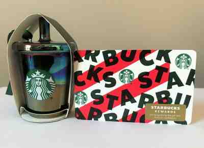 2019 STARBUCKS Black Iridescent CUP ORNAMENT + $5 GIFT CARD Free Ship! - Sold on eBay Dec, 26th 2019 for $18.95
