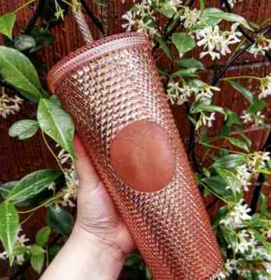 Starbucks Tumbler Rose Gold Studded Cold Cup 24 Oz - Sold on eBay Dec, 26th 2019 for $42.22