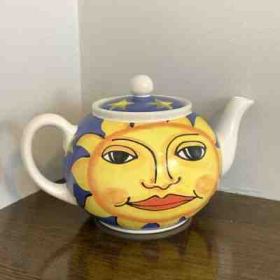 STARBUCKS COFFEE by Ciao Italya TEAPOT LARGE Celestial Italy Pottery Stars Moon - Sold on eBay Dec, 25th 2019 for $79.97
