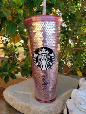 Starbucks • RARE Pink Sequin Tumbler • 2017 Limited Christmas Edition - Sold on eBay Dec, 25th 2019 for $60.00