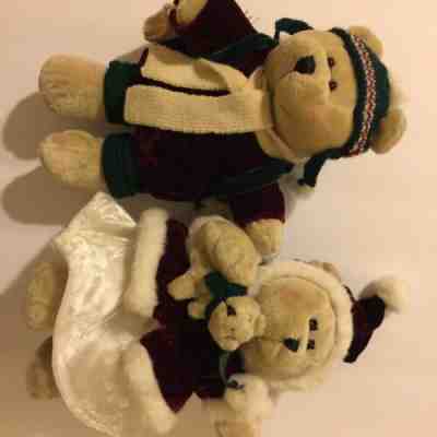 Set Of 2 Bearista Bears 2005 Starbucks Christmas Decoration Holiday  - Sold on eBay Dec, 25th 2019 for $24.00