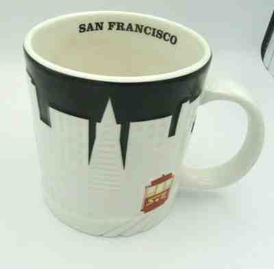 Starbucks San Francisco City Relief Coffee Mug Black White Cable Car 18 oz - Sold on eBay Dec, 25th 2019 for $29.99