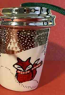 Fox Forest Animal Starbucks Coffee Cup Shaped Collectible Holiday 2016 Ornament - Sold on eBay Dec, 25th 2019 for $15.50