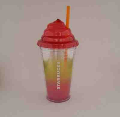 New Starbucks PINK Whipped Top Frappuccino Cold Cup with Straw 16 oz  - Sold on eBay Dec, 25th 2019 for $24.99