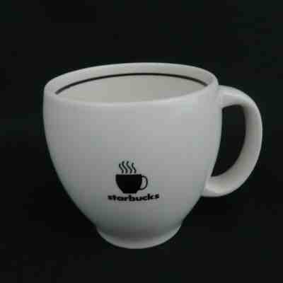 Starbucks Steaming Cup Abbey Tea Coffee Mug Cup 14 oz 2004 White Black Stripe - Sold on eBay Dec, 25th 2019 for $18.49