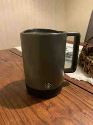 STARBUCKS Commuter Travel Desktop Mug Cup Grey Ceramic Non-skid Base 14 oz SKU - Sold on eBay Dec, 25th 2019 for $19.99