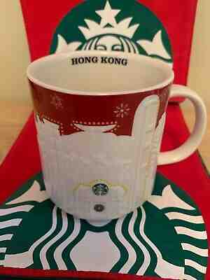 STARBUCKS 2013 HONG KONG RED RELIEF MUG 18OZ - NEW WITH SKU - Sold on eBay Dec, 25th 2019 for $50.00