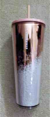 Starbucks 2019 Mirror Glitter Gold Pink Rose Cold Cup 24oz Venti Tumbler - Sold on eBay Dec, 25th 2019 for $19.00