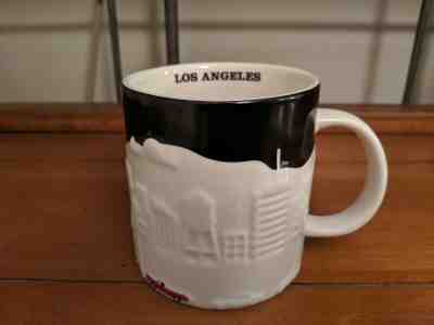 Starbucks Collector Series Los Angeles Skyline Mug, White/Black/Red Textured Mug - Sold on eBay Dec, 25th 2019 for $19.99