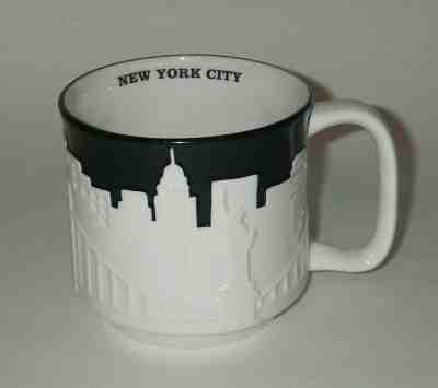 STARBUCKS New York City Relief Mug 3D Black White 16 oz Coffee Cup Skyline 2010 - Sold on eBay Dec, 25th 2019 for $23.40
