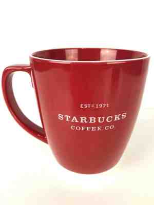Starbucks 2007 Abbey Tea Coffee Mug 18 Fl Oz Red w/White Trim HTF Retired  - Sold on eBay Dec, 25th 2019 for $23.99