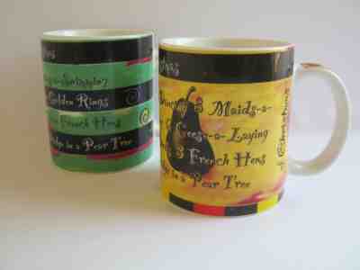 (2) Starbucks Coffee Mugs Twelve Days of Christmas Carol Holiday 12 oz 3.75" - Sold on eBay Dec, 25th 2019 for $29.99