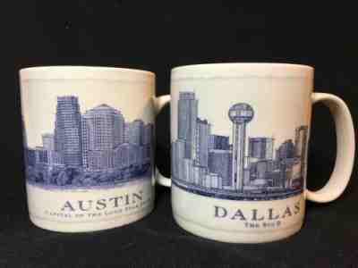 2 STARBUCKS Mugs Architecture Series 18 Oz. Dallas & Austin - Sold on eBay Dec, 25th 2019 for $19.95