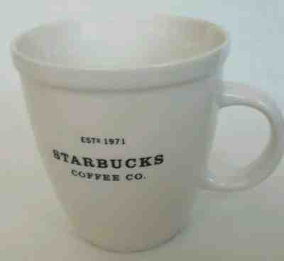 Starbucks Est 1971 Large  White Black Letters 2001 Barista Coffee Cup Mug - Sold on eBay Dec, 25th 2019 for $15.00