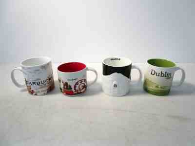 Starbucks Mugs Lot of 4 w/ Dublin Seattle Calgary & Coffee Co. - Sold on eBay Dec, 25th 2019 for $21.00