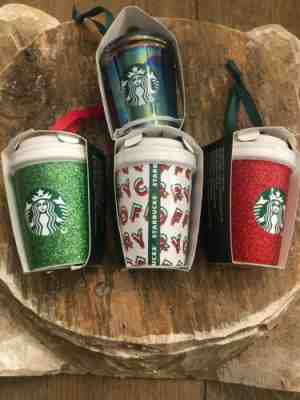 New Starbucks Christmas Holiday 2019 Ornament Cups- Glitter & Iridescent - Sold on eBay Dec, 25th 2019 for $55.00