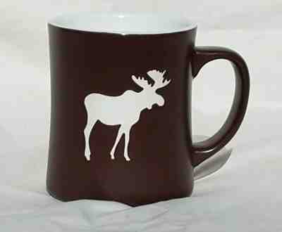 Starbucks 2009 Brown New Bone China Mug With White Engraved Moose, 16 oz. Nice! - Sold on eBay Dec, 25th 2019 for $37.00