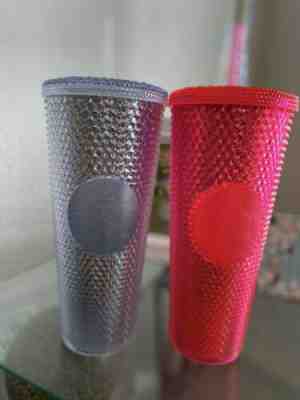 TWO Brand New Starbucks Iridescent Pink AND Silver Studded Tumblers . - Sold on eBay Dec, 25th 2019 for $20.20