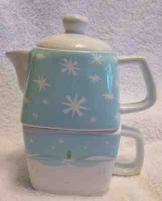 Starbucks Winter Stacking Individual Coffee Teapot & Cup Mug Combo Holiday 2011 - Sold on eBay Dec, 25th 2019 for $29.99