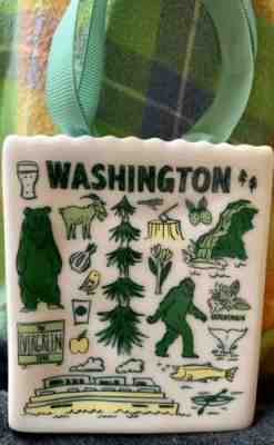 NEW Starbucks Ceramic WASHINGTON Shopping Bag Ornament Been There Series Grn NWT - Sold on eBay Dec, 25th 2019 for $18.50