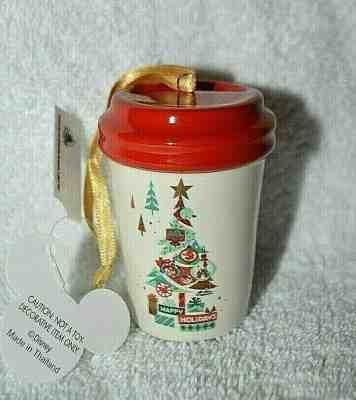 Disney Parks Starbucks Christmas Happy Holidays Travel Tumbler Ornament NEW 2019 - Sold on eBay Dec, 24th 2019 for $17.49