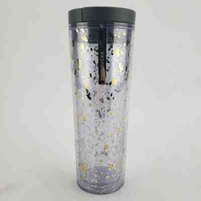 2013 Starbucks Tumbler Hot Cold Confetti Gold & Silver Clear Used 13oz - Sold on eBay Dec, 24th 2019 for $15.96