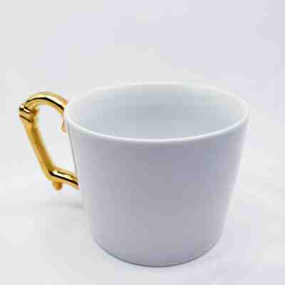 Mug Starbucks by Rosanna 2010 White Gold Handle 12oz - Sold on eBay Dec, 24th 2019 for $19.95