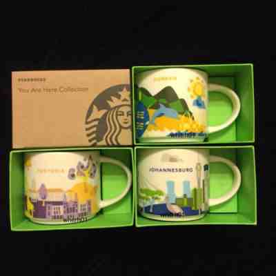 Starbucks Durban Johannesburg Pretoria YAH Mug Set South Africa You Are Here Cup