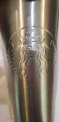 Starbucks 2015 Stainless Steel Embossed Siren Traveling Tumbler 16 oz. With Lid - Sold on eBay Dec, 24th 2019 for $17.00