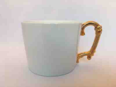 Starbucks by Rosanna 2010 White Gold Handle 12oz Unique Coffee Mug Cup Ceramic - Sold on eBay Dec, 24th 2019 for $16.95