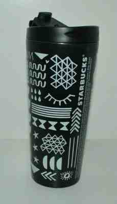 Starbucks 2017 Stainless Travel Mug Cup White Black 16 oz Rubber Base Coffee - Sold on eBay Dec, 24th 2019 for $22.50