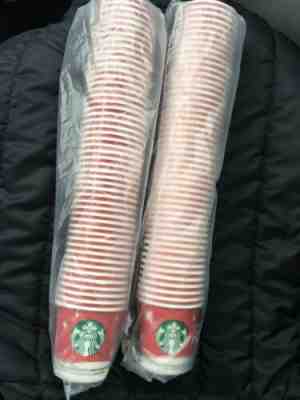 NEW STARBUCKS RED HOLIDAY SAMPLE SIZE PAPER CUPS***LOT OF 100