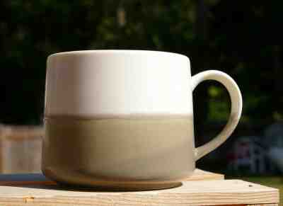 Starbucks Coffee Company 2014 Grey Gray White Dipped Pottery 10oz Mug - Sold on eBay Dec, 24th 2019 for $26.00